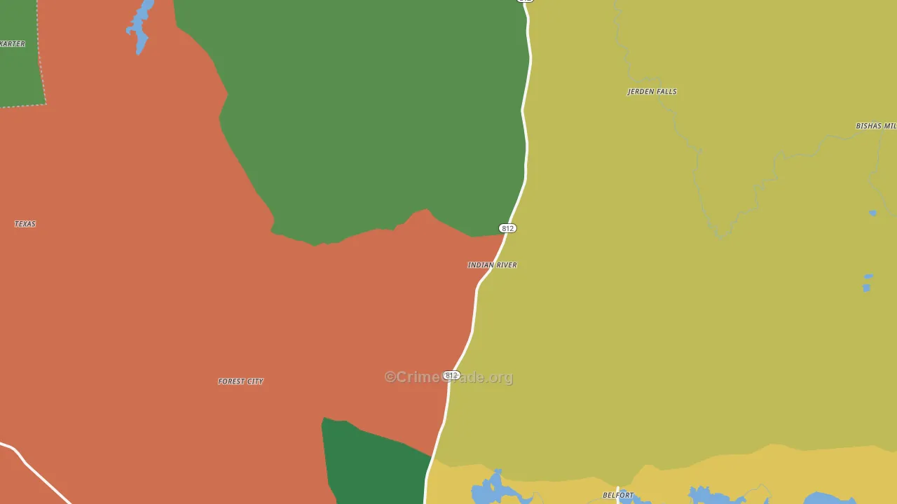 Indian River, NY Map of Assault Rates