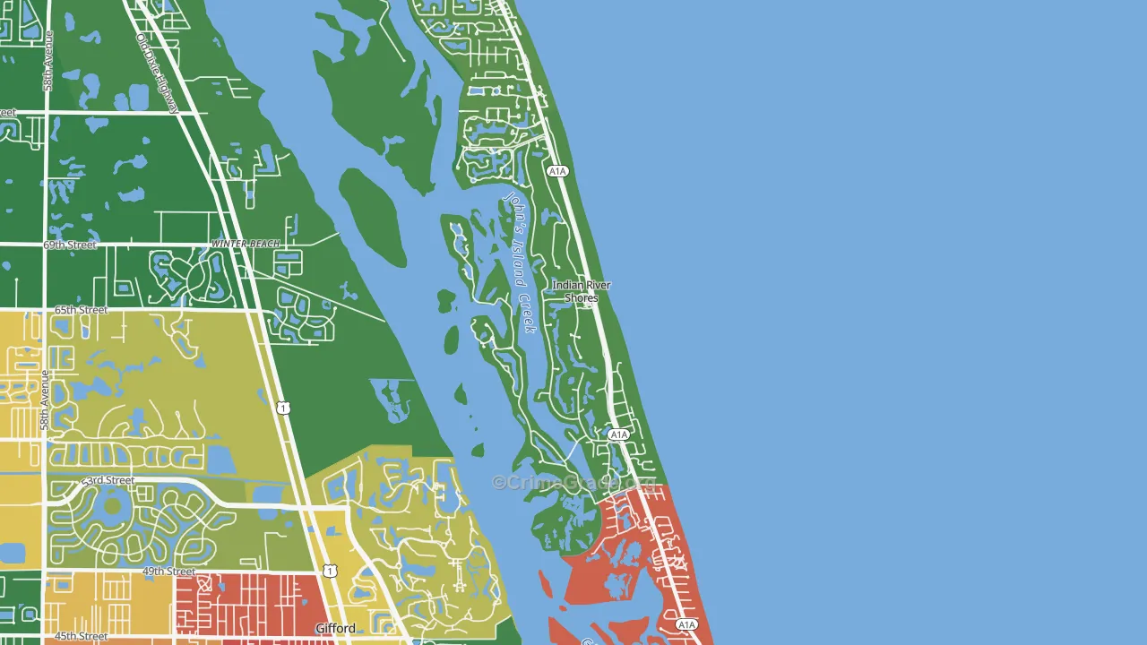 Indian River Shores, FL Map of Assault Rates