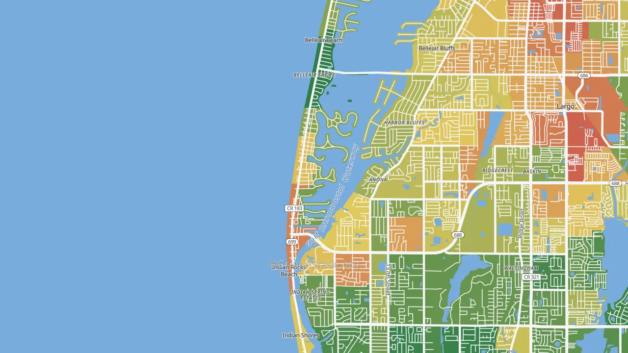 Indian Rocks Beach, FL Map of Assault Rates