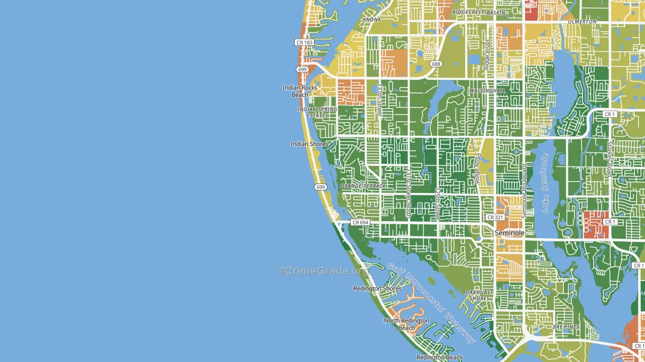 Indian Shores, FL Map of Assault Rates