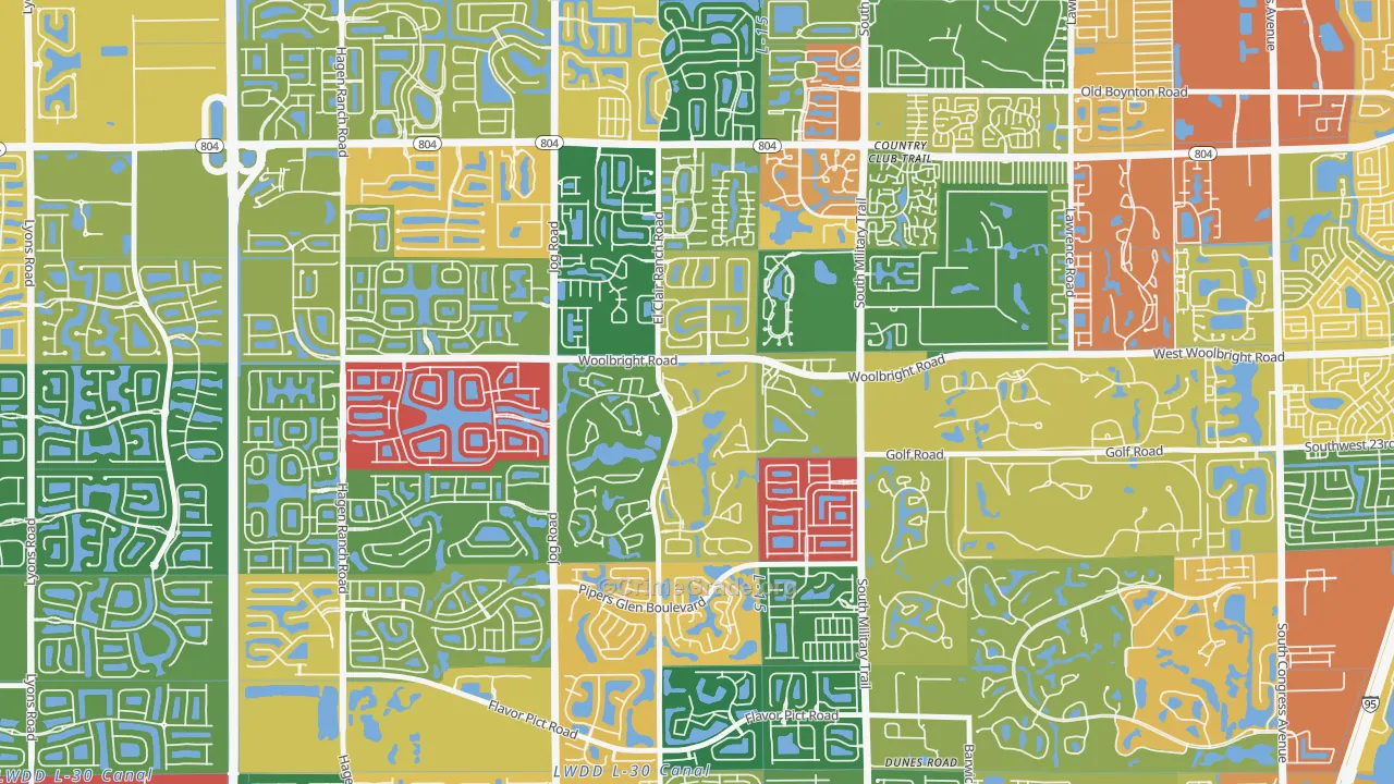 Indian Spring, Boynton Beach, FL Map of Assault Rates