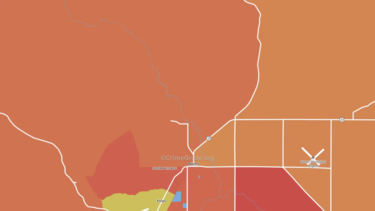 Indian Village, OR Map of Assault Rates