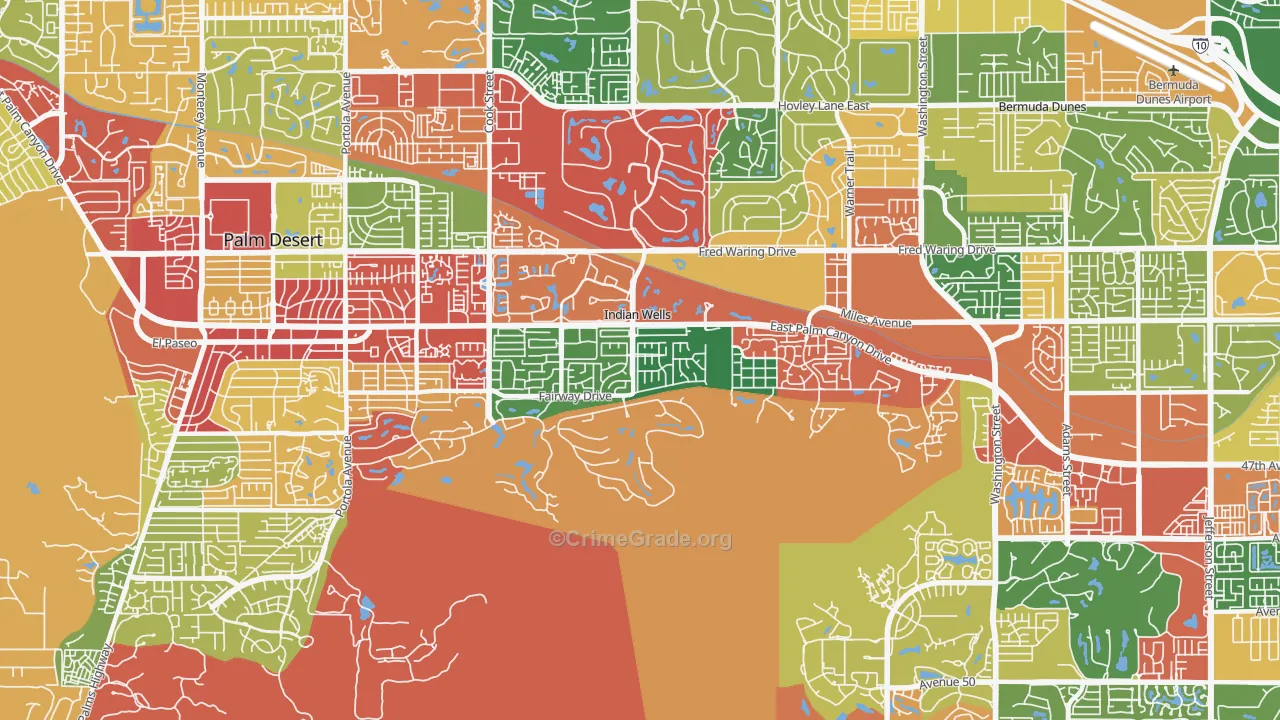 Indian Wells, CA Map of Assault Rates