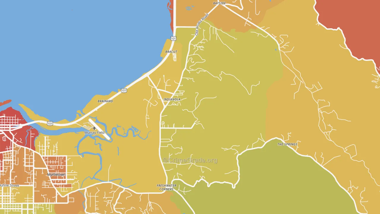 Indianola, CA Map of Assault Rates