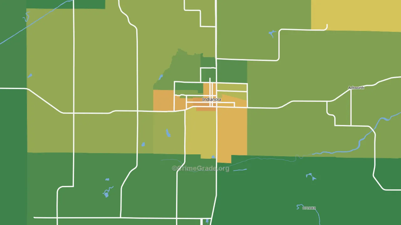 Indianola, IA Map of Assault Rates
