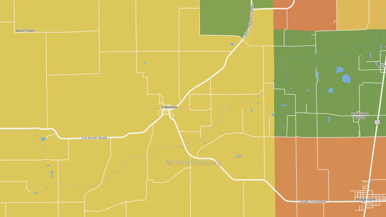Indianola, IL Map of Assault Rates
