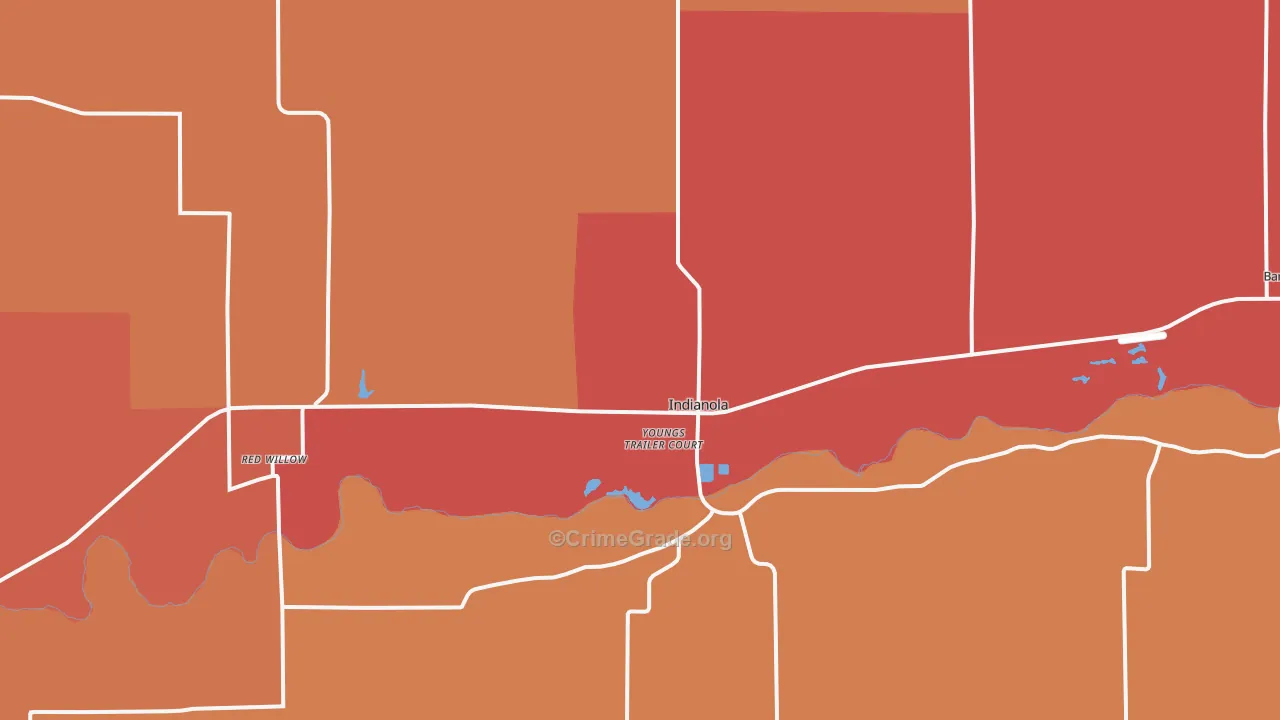 Indianola, NE Map of Assault Rates
