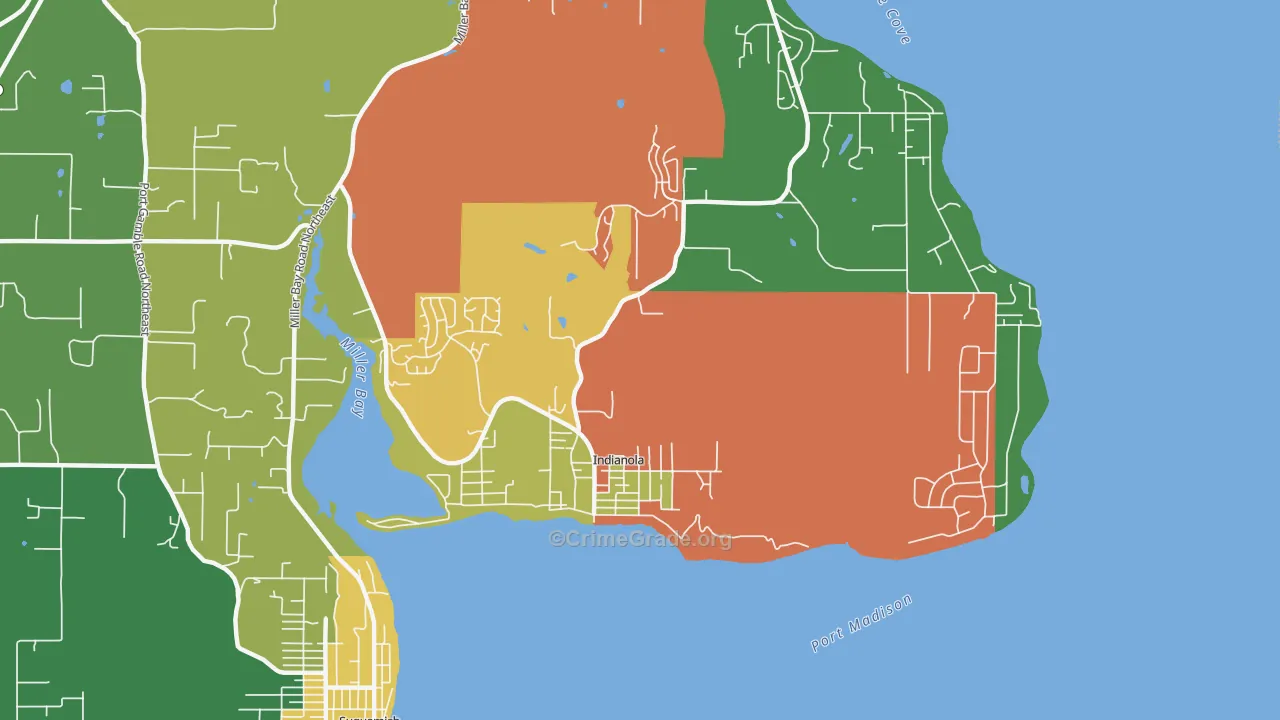 Indianola, WA Map of Assault Rates