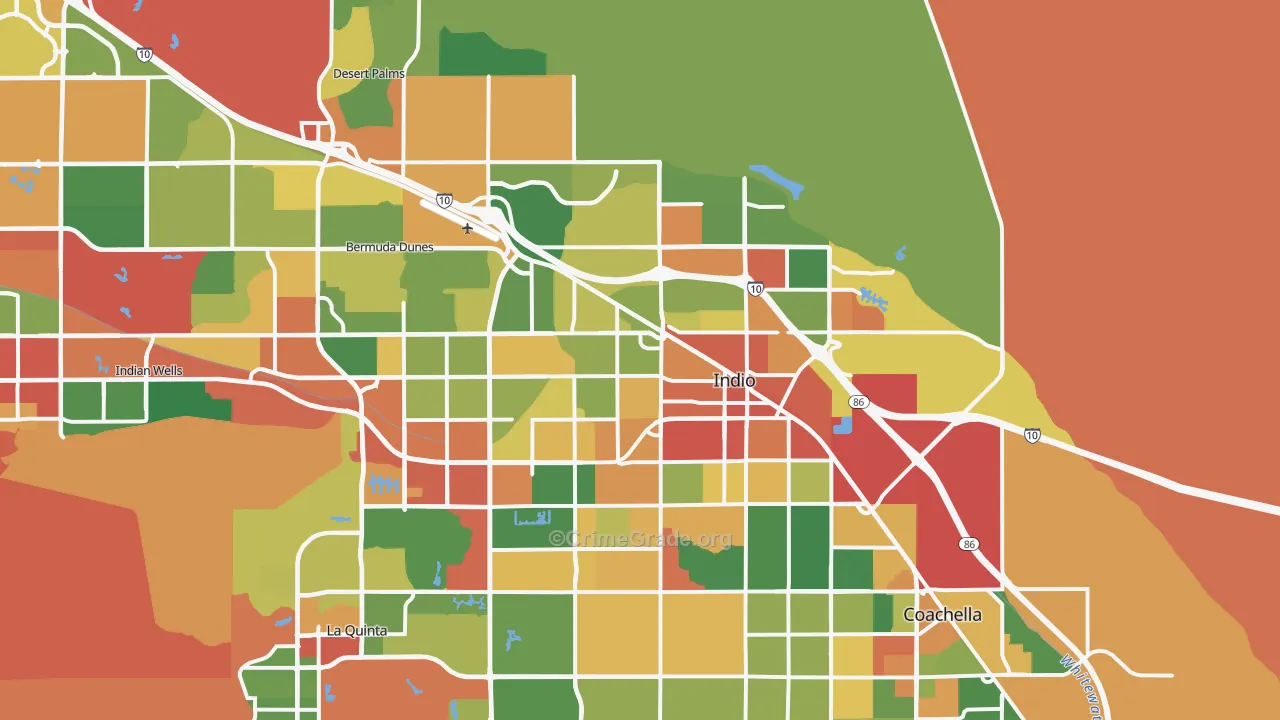 Indio, CA Map of Assault Rates