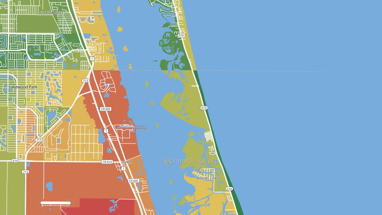 Indrio, FL Map of Assault Rates