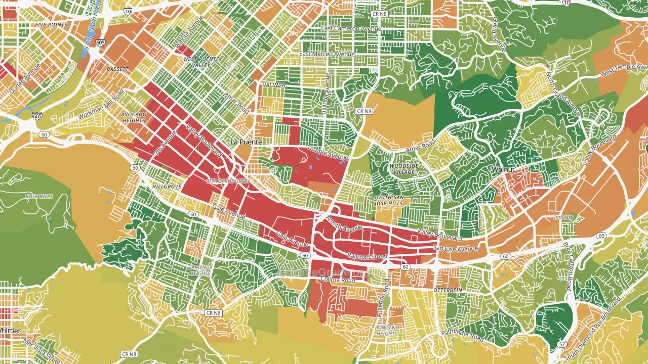 Industry, CA Map of Assault Rates