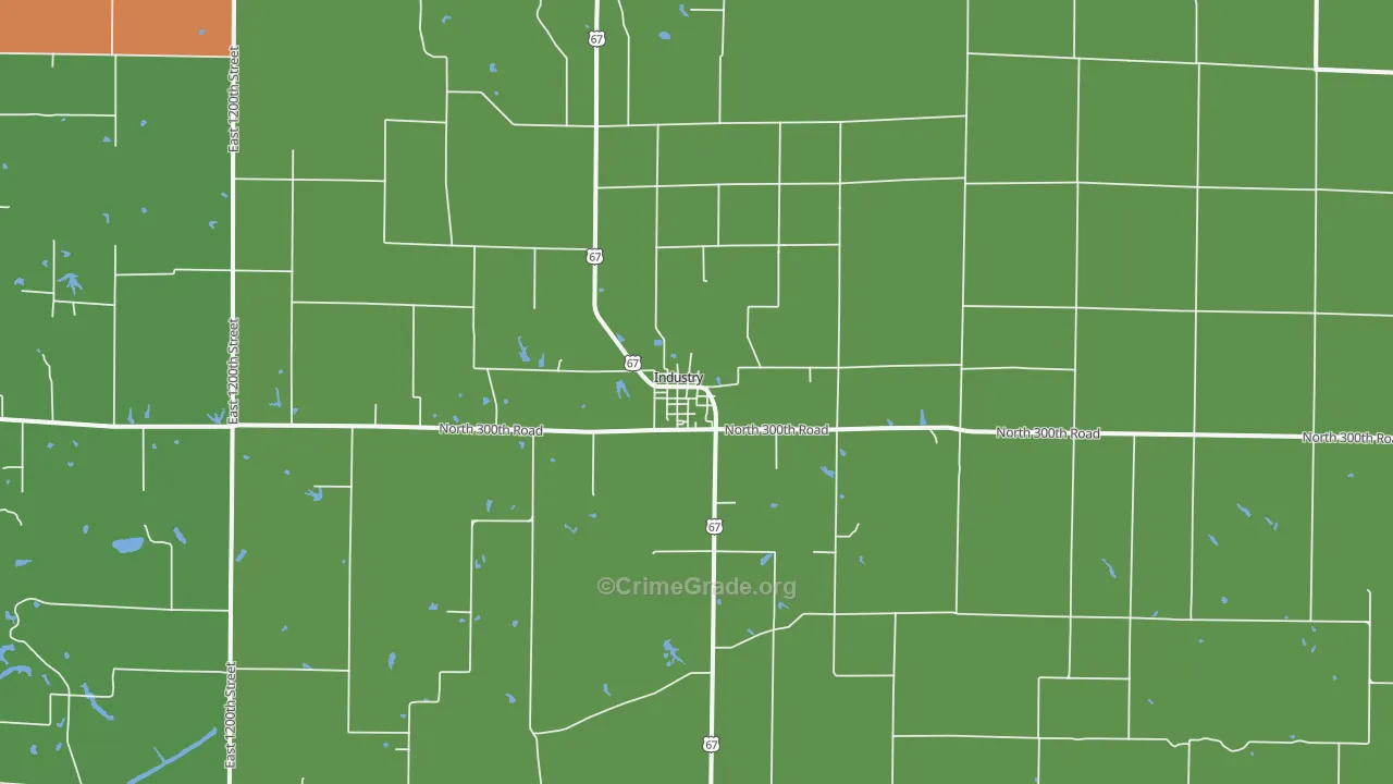 Industry, IL Map of Assault Rates