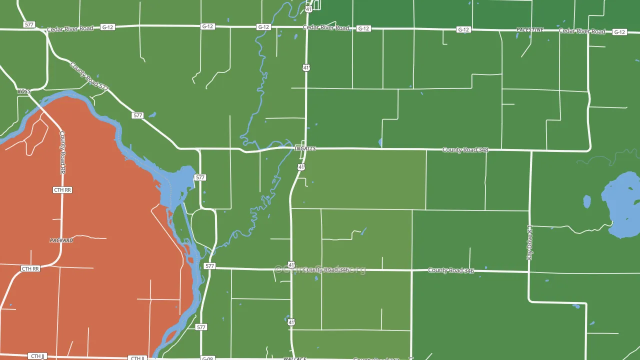 Ingalls, MI Map of Assault Rates