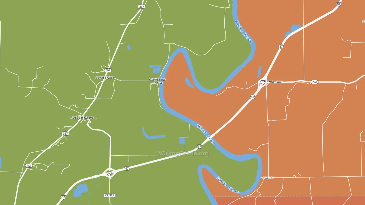 Ingleside, AR Map of Assault Rates