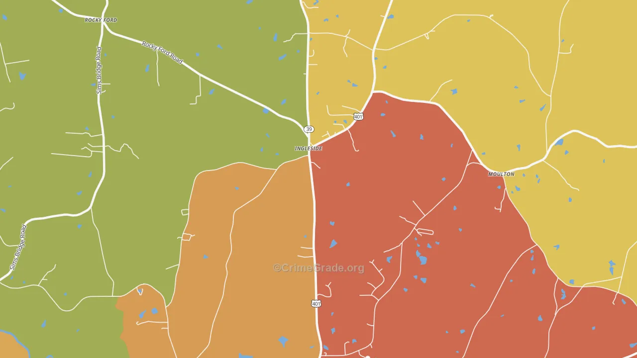 Ingleside, NC Map of Assault Rates