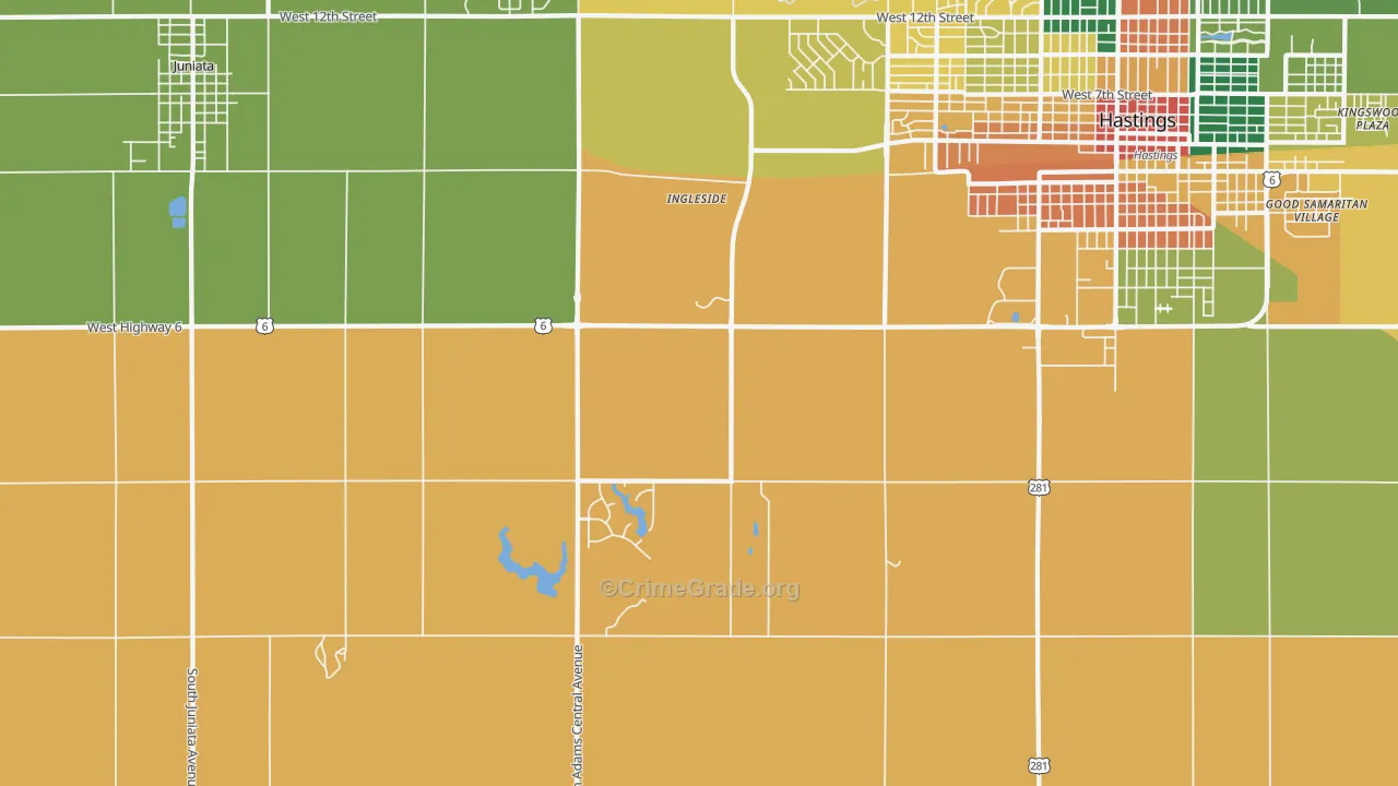Ingleside, NE Map of Assault Rates