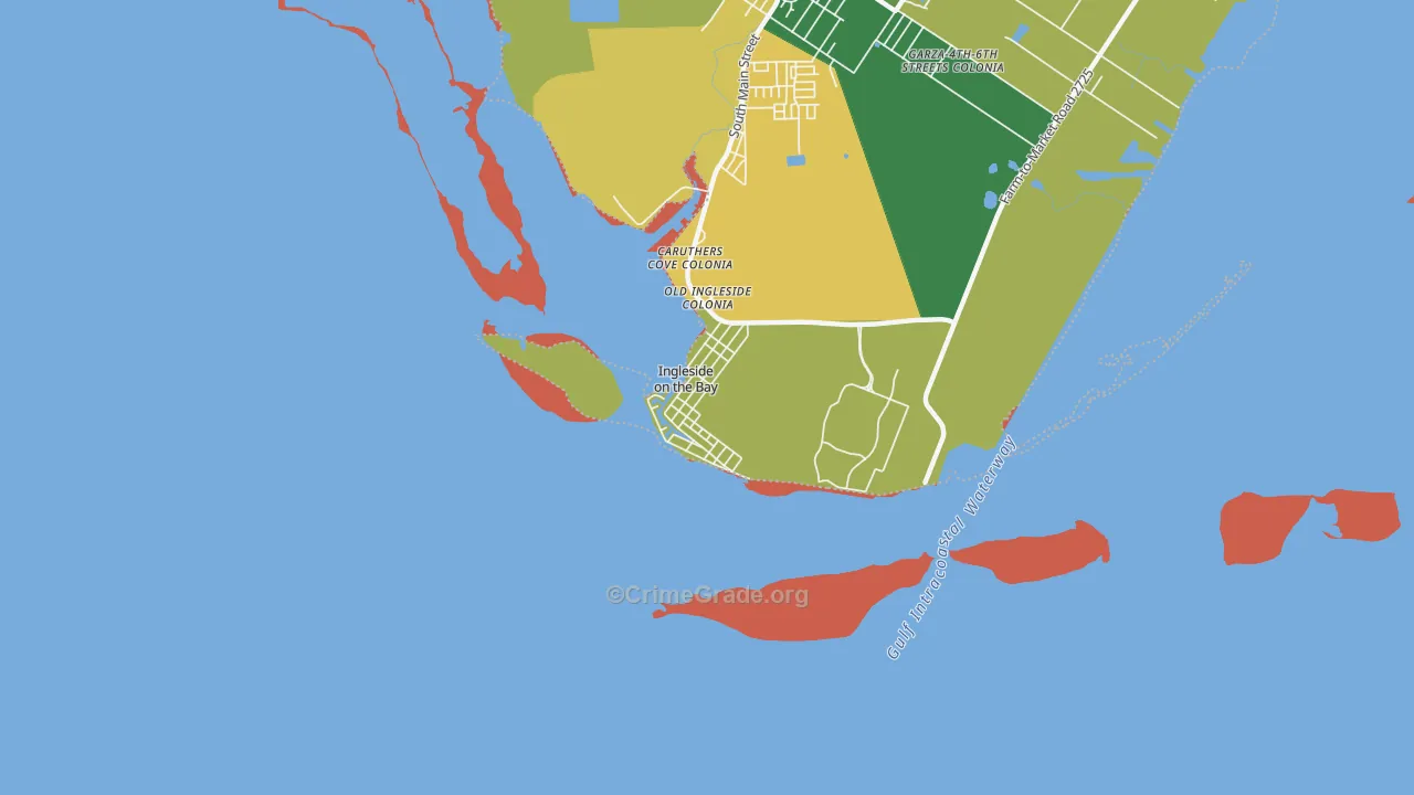 Ingleside on the Bay, TX Map of Assault Rates