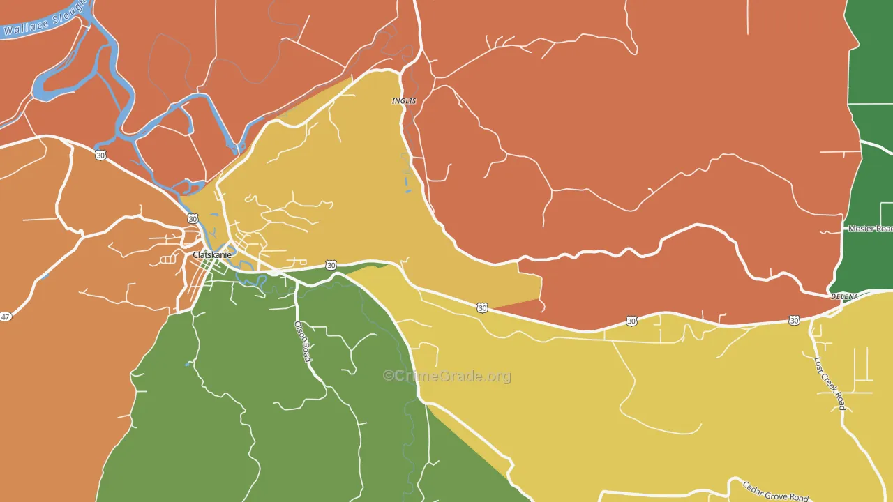 Inglis, OR Map of Assault Rates