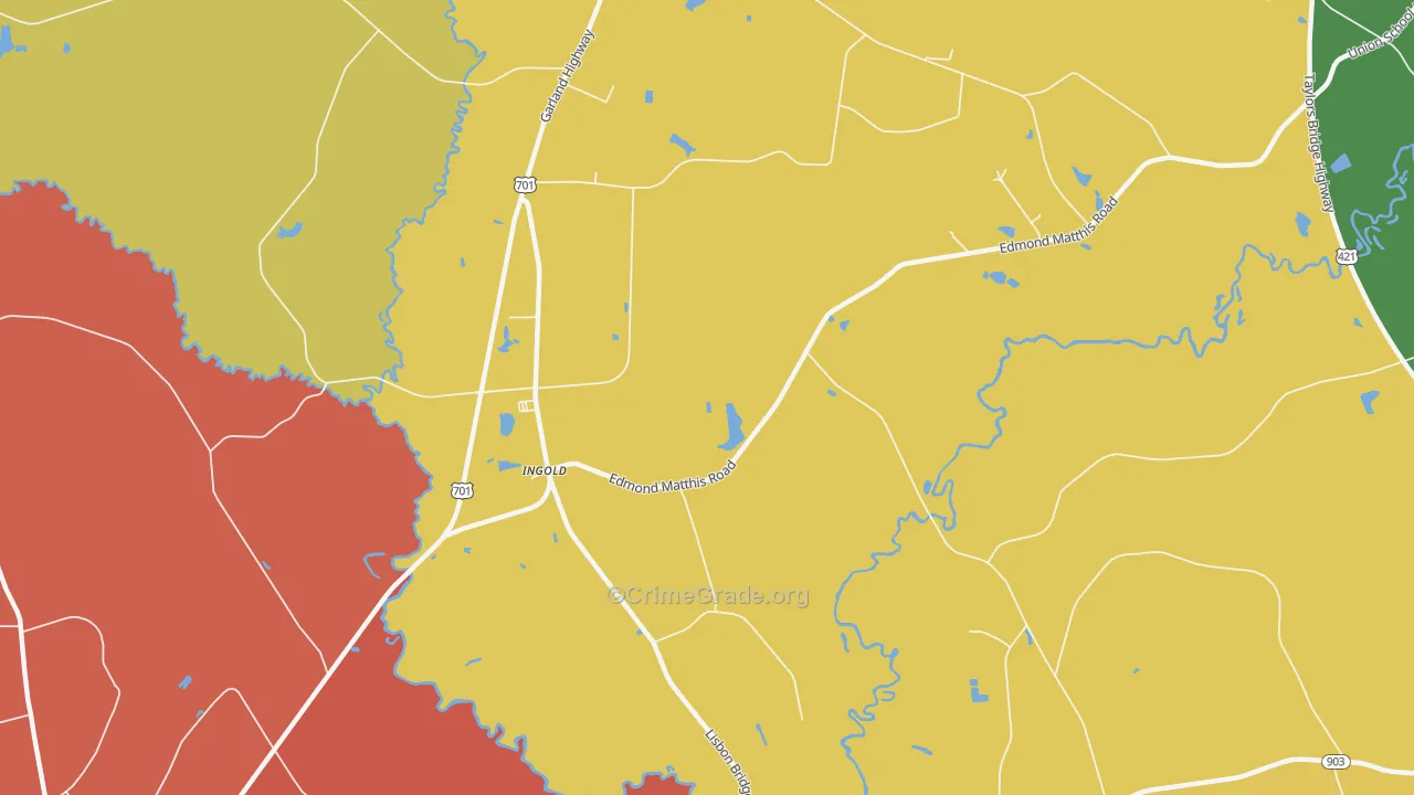 Ingold, NC Map of Assault Rates