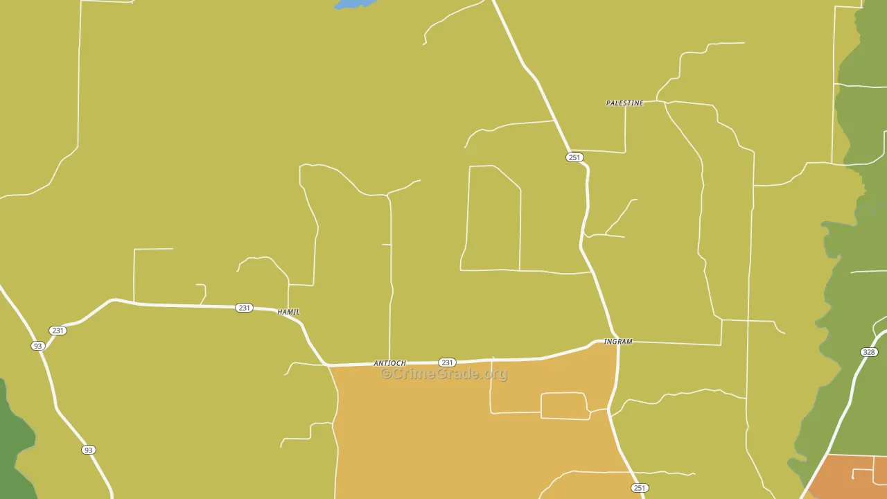 Ingram, AR Map of Assault Rates