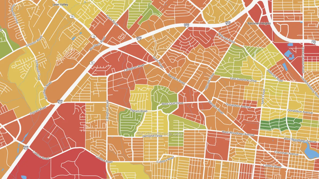 Ingram Hills, San Antonio, TX Map of Assault Rates
