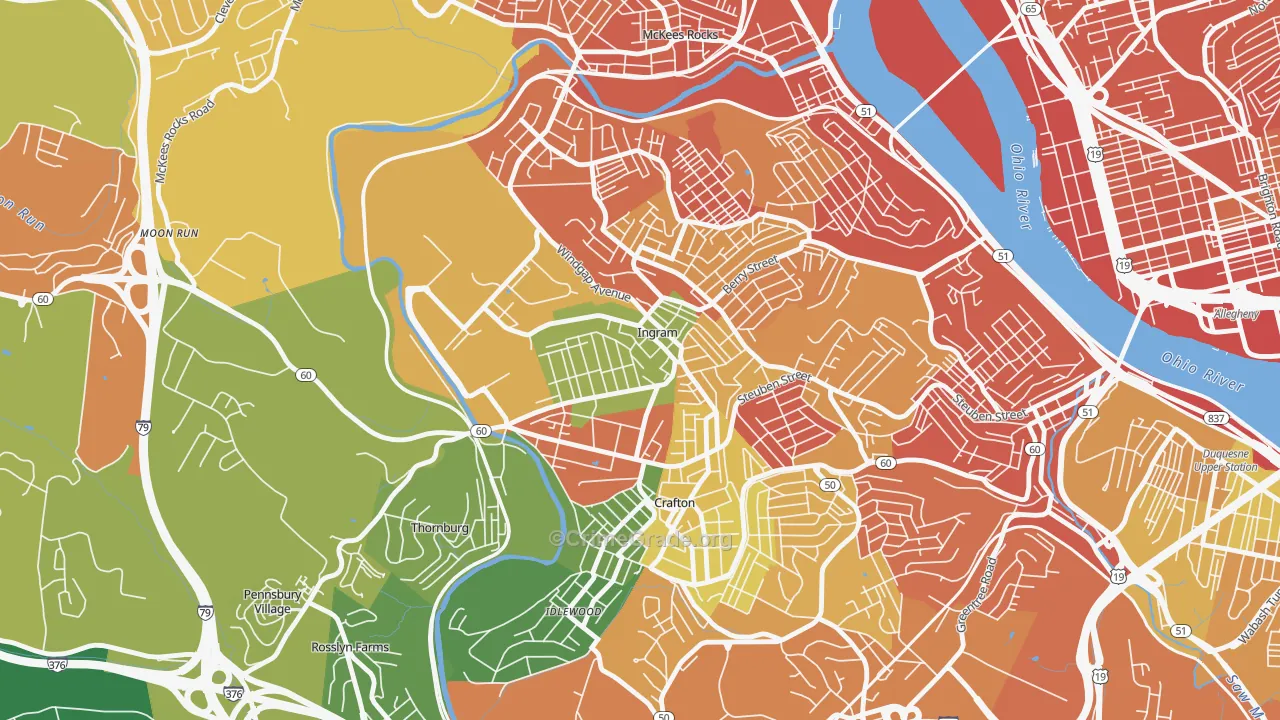 Ingram, PA Map of Assault Rates