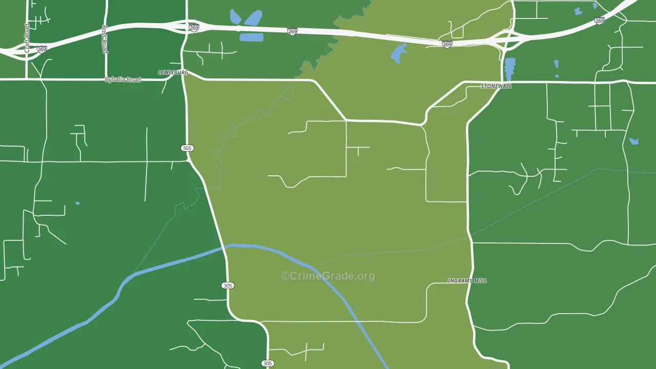 Ingrams Mill, MS Map of Assault Rates