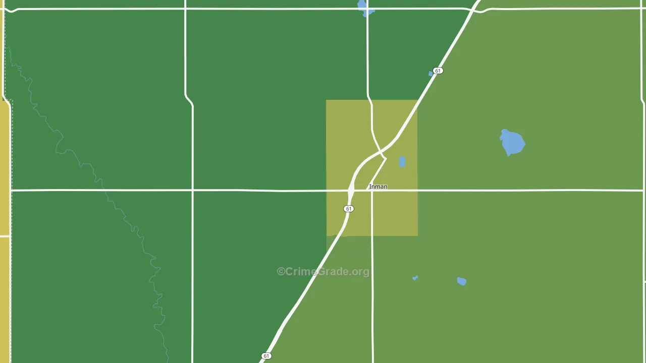 Inman, KS Map of Assault Rates