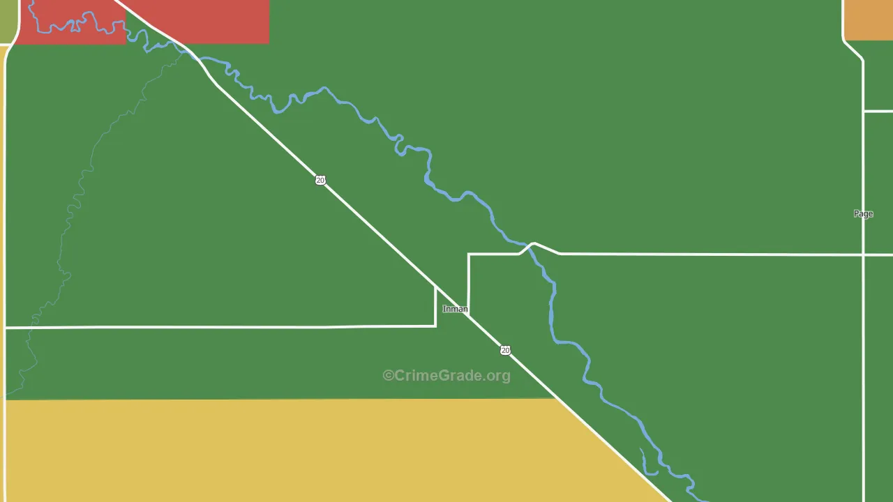 Inman, NE Map of Assault Rates