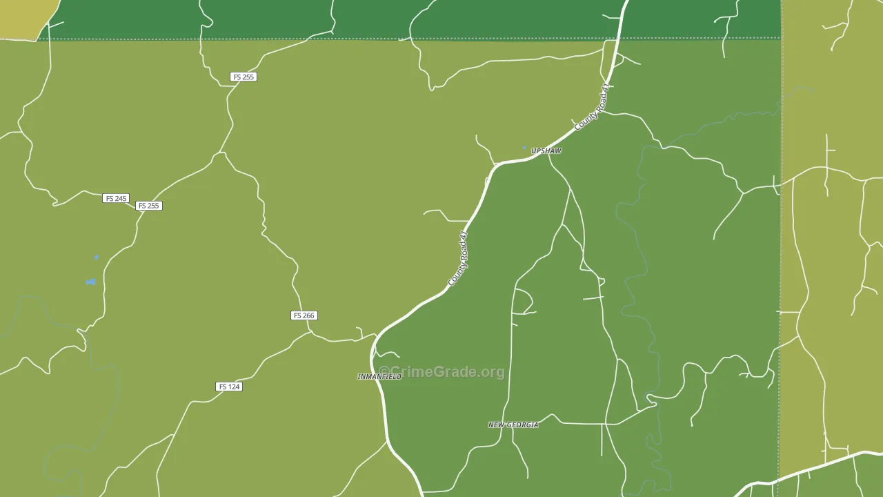 Inmanfield, AL Map of Assault Rates