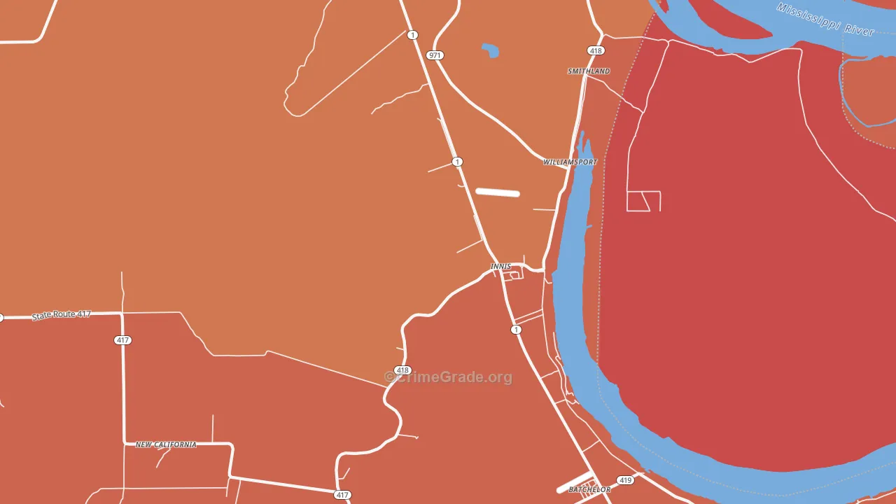 Innis, LA Map of Assault Rates