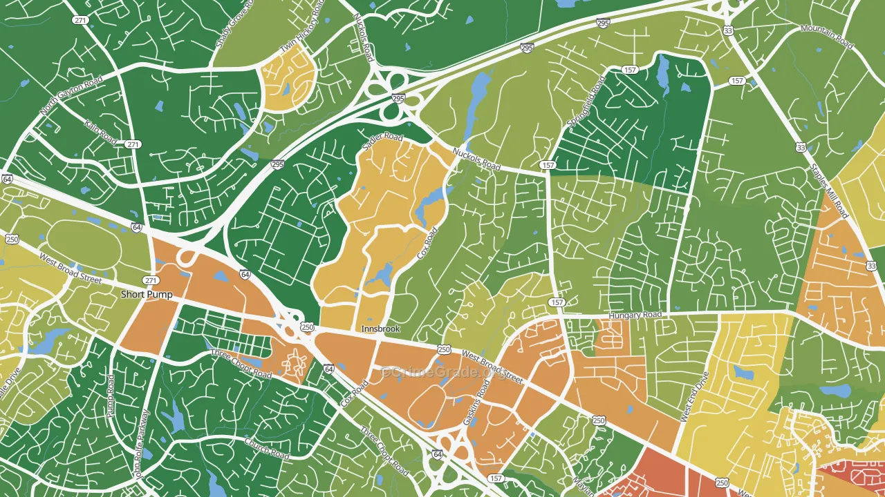 Innsbrook, VA Map of Assault Rates