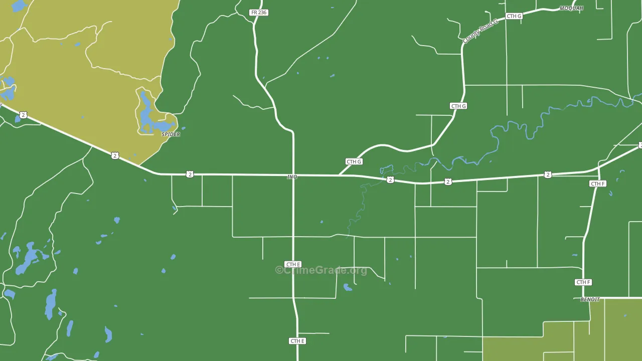 Ino, WI Map of Assault Rates