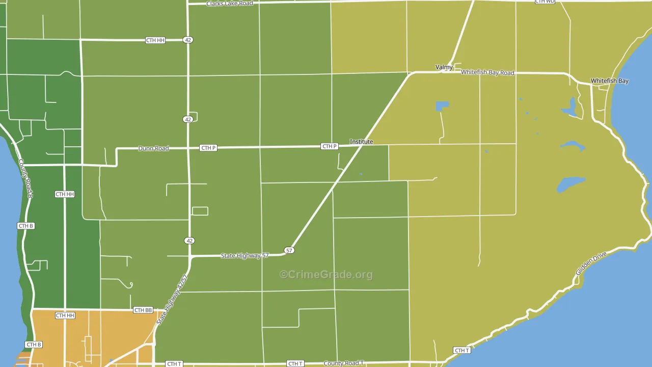 Institute, WI Map of Assault Rates