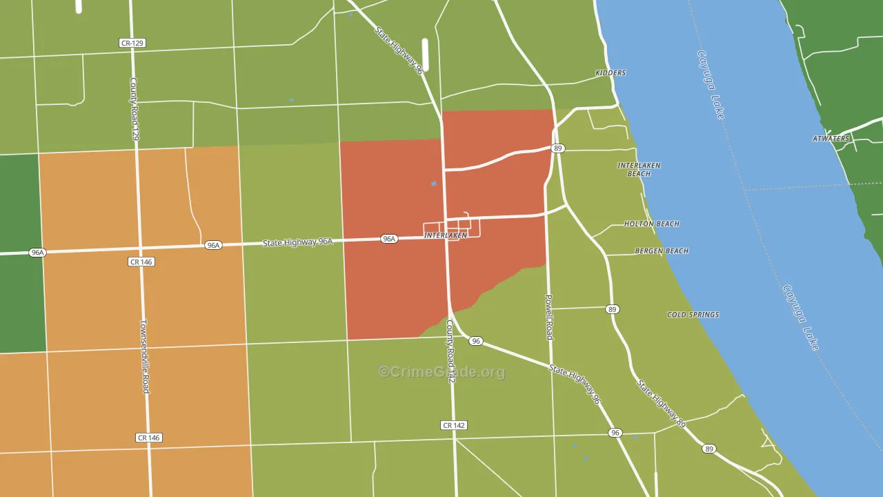 Interlaken, NY Map of Assault Rates