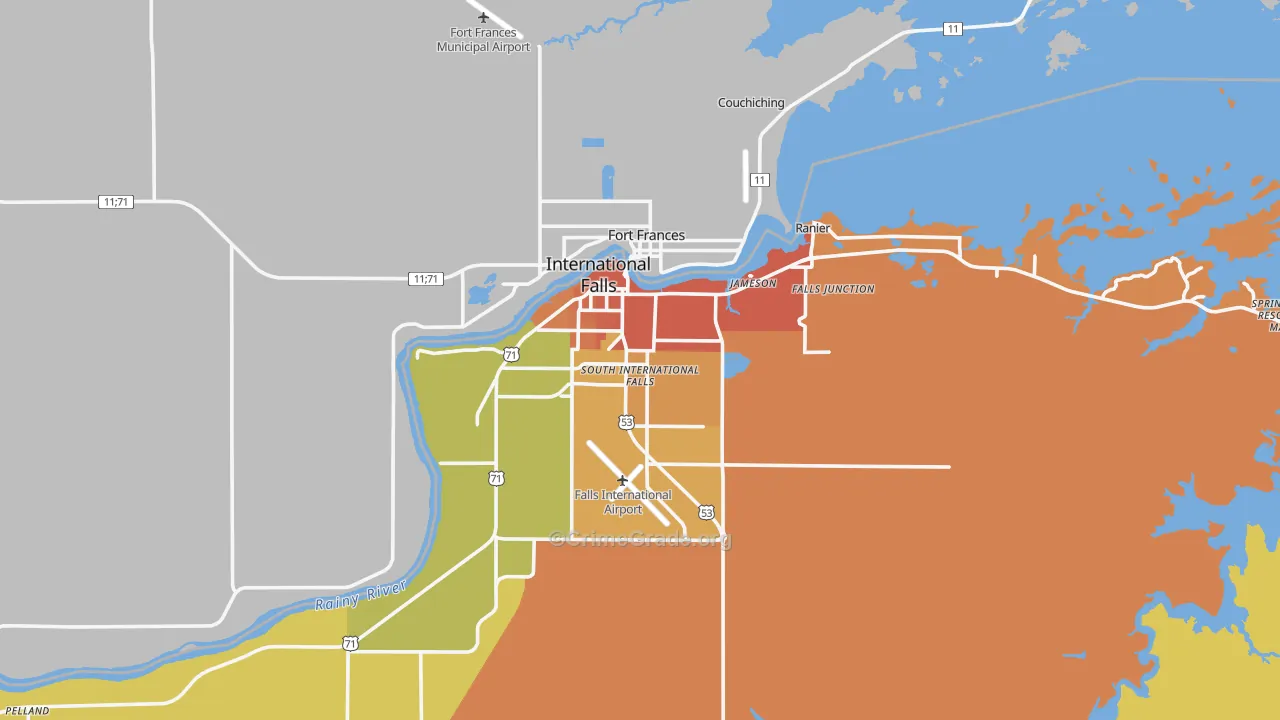 International Falls, MN Map of Assault Rates