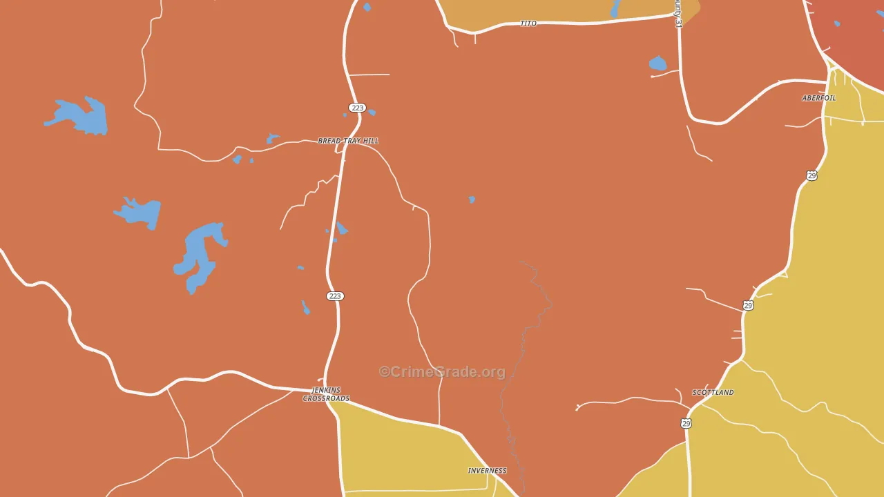 Inverness, AL Map of Assault Rates