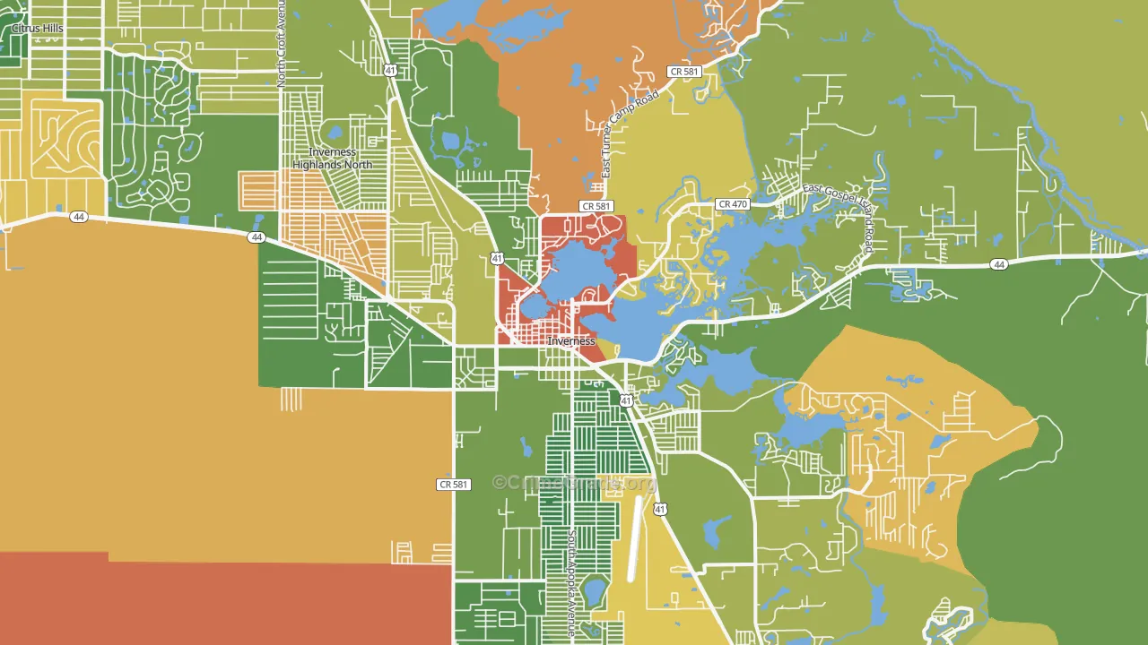 Inverness, FL Map of Assault Rates