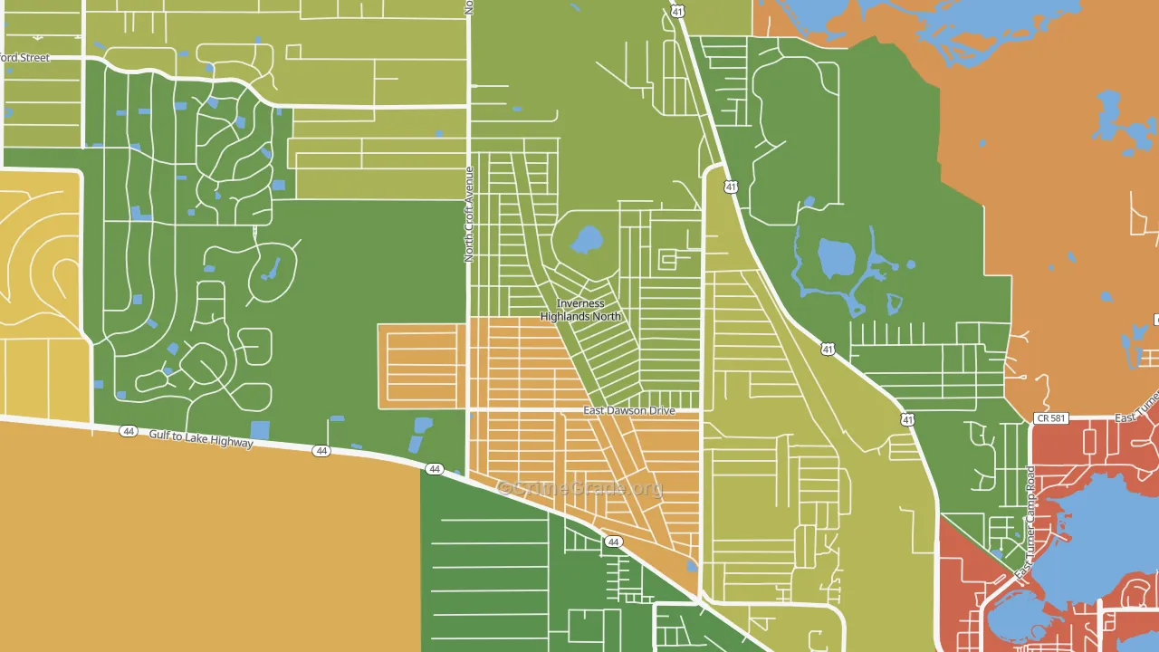 Inverness Highlands North, FL Map of Assault Rates