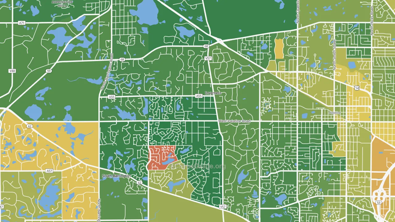 Inverness, IL Map of Assault Rates