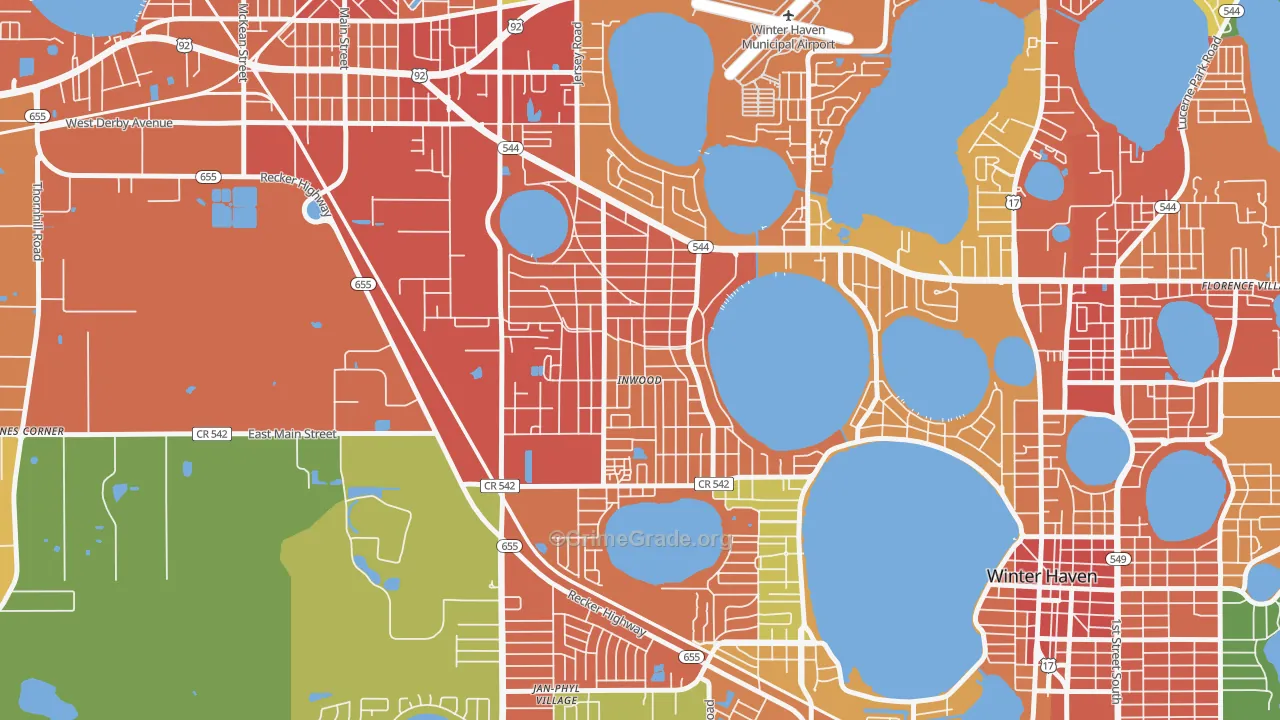 Inwood, FL Map of Assault Rates