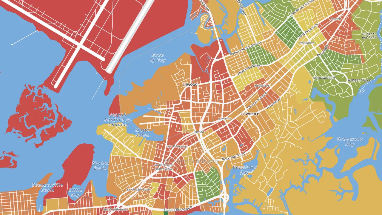 Inwood, NY Map of Assault Rates