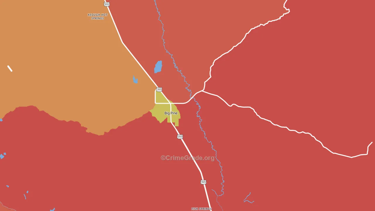 Inyo County, CA Map of Assault Rates