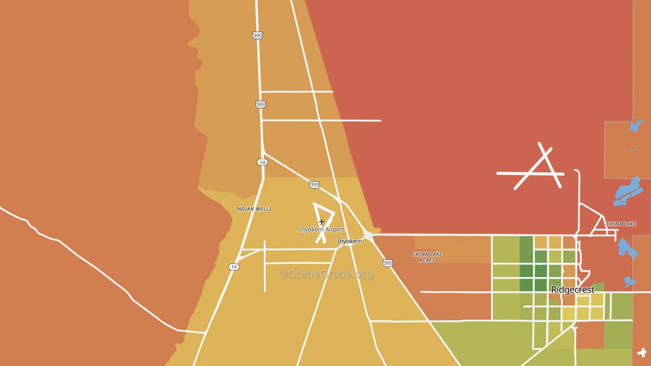 Inyokern, CA Map of Assault Rates