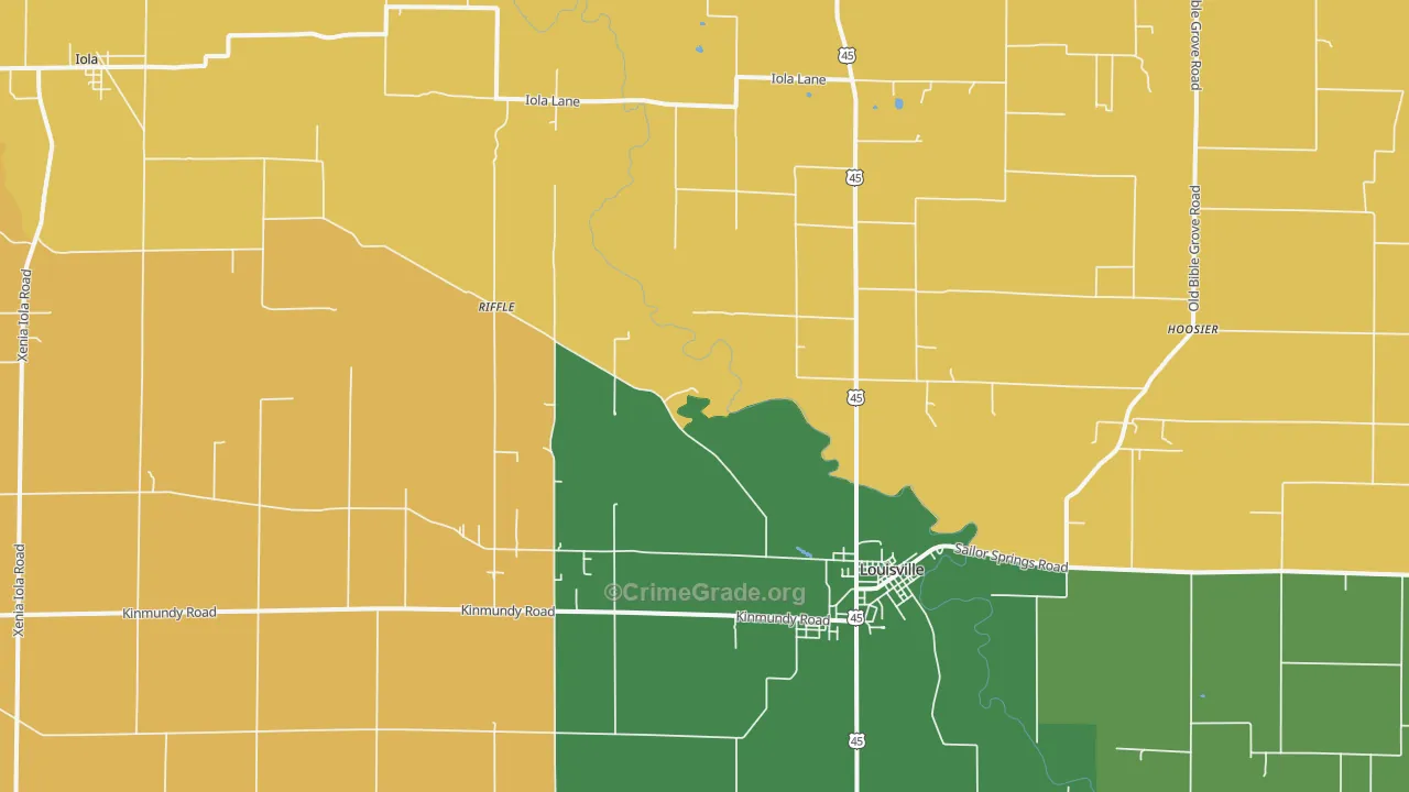 Iola, IL Map of Assault Rates