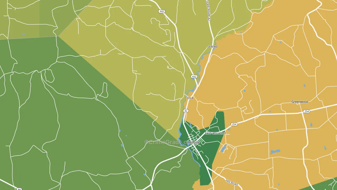 Iola, PA Map of Assault Rates