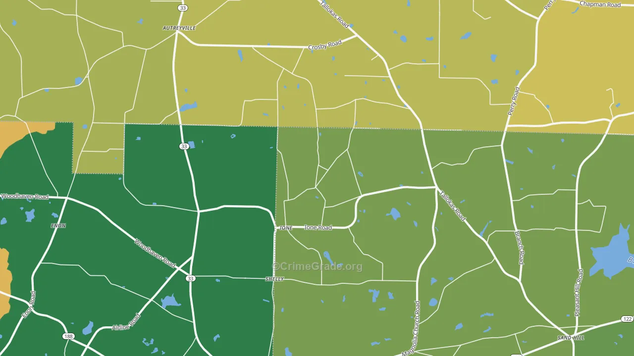 Ione, GA Map of Assault Rates