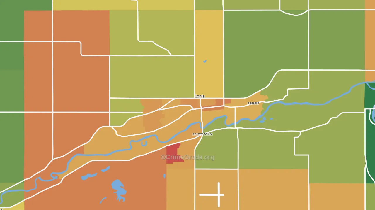Ionia, MI Map of Assault Rates