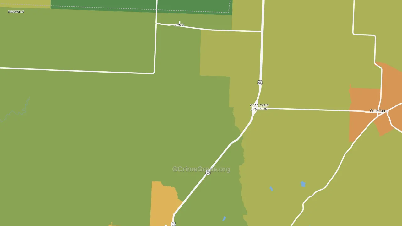 Ionia, MO Map of Assault Rates