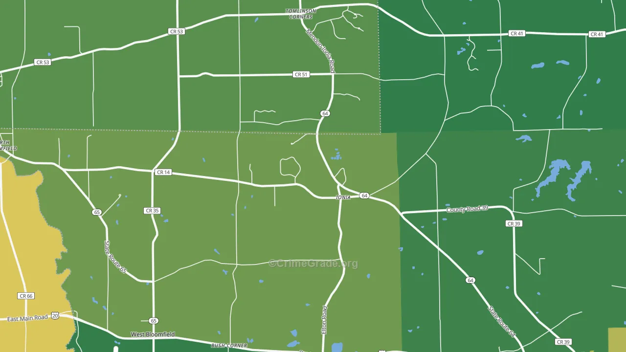 Ionia, NY Map of Assault Rates